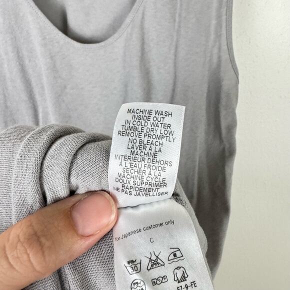 Frank & Eileen Tee Lab Gray Scoop Neck Raw Hem Cotton Mini Sleeveless Tank Dress - Picture 8 of 8